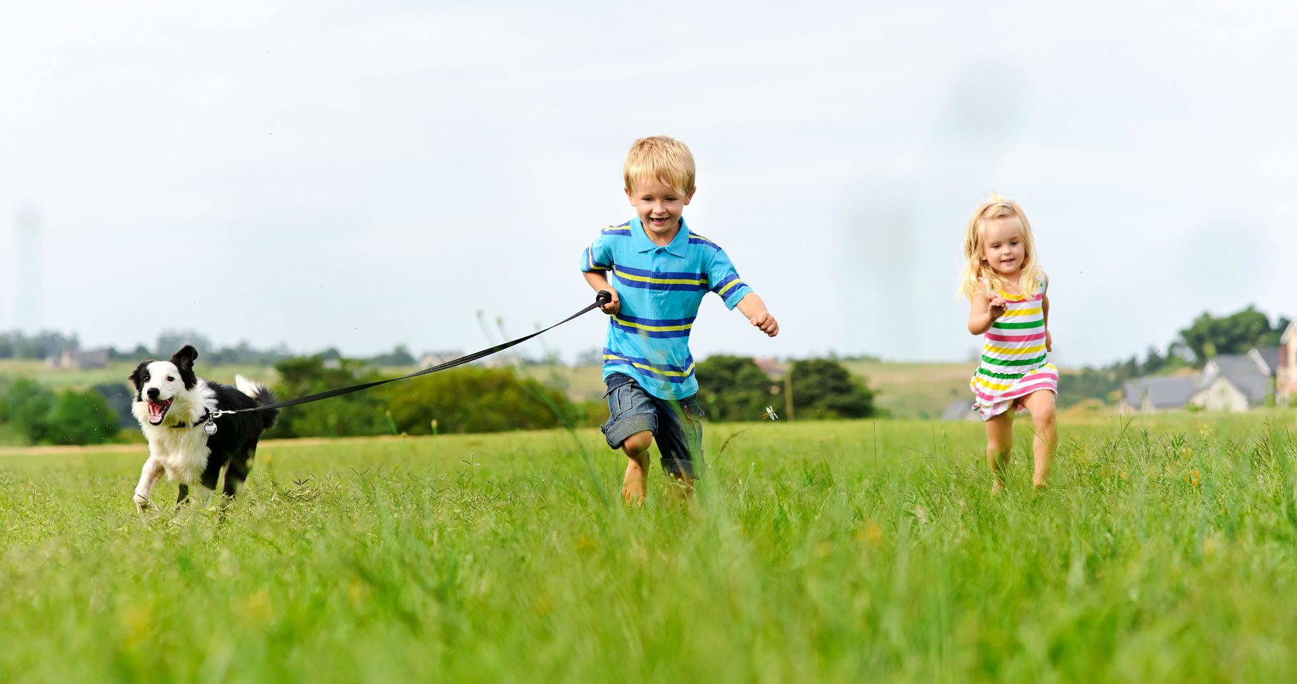 Black And Kletz Allergy Children Running With Dog Cropped